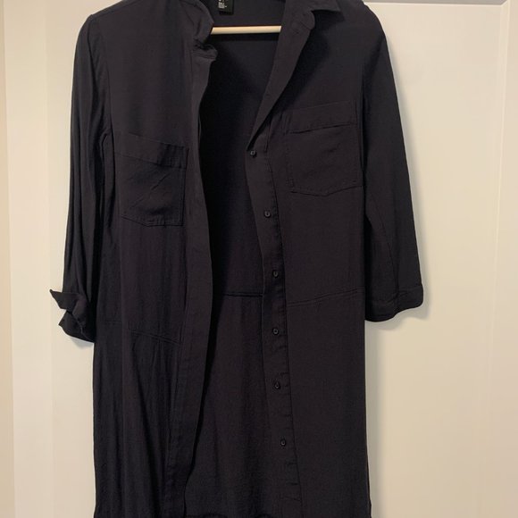 H&M Navy Button Up Dress - Picture 3 of 3